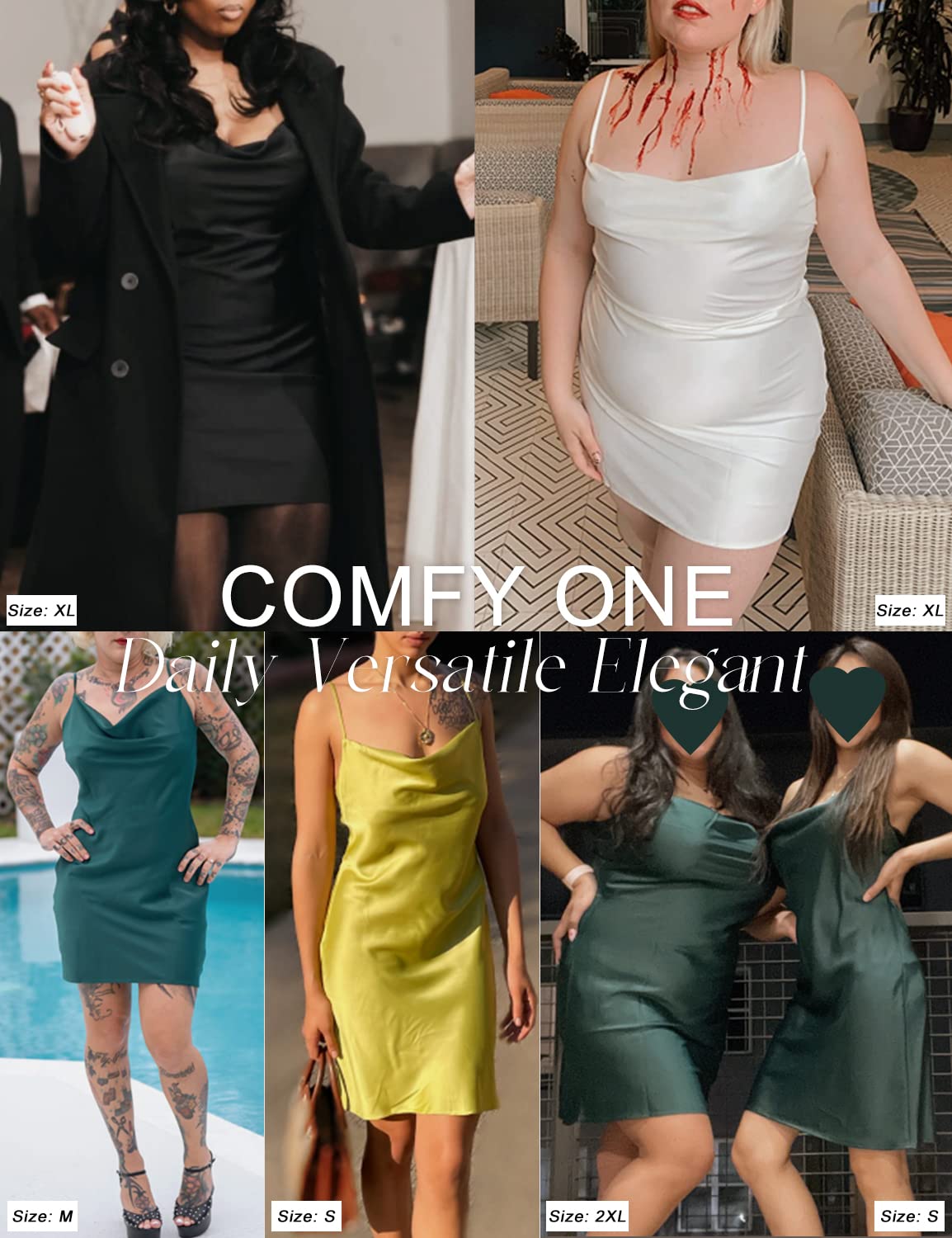 Elegant Women's Satin Slip Dress with Cowl Neck & Spaghetti Straps - Perfect for Cocktail Parties, Beach Vacations & Evening Events
