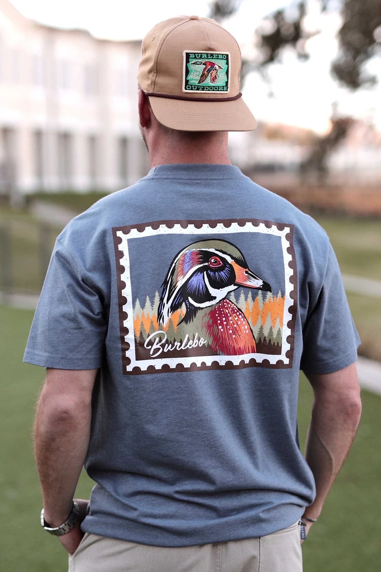 Burlebo Wood Duck Stamp Shirt - Vintage Hunting Apparel for Outdoor Enthusiasts - Perfect for Birdwatching, Hunting Trips & Nature Photography