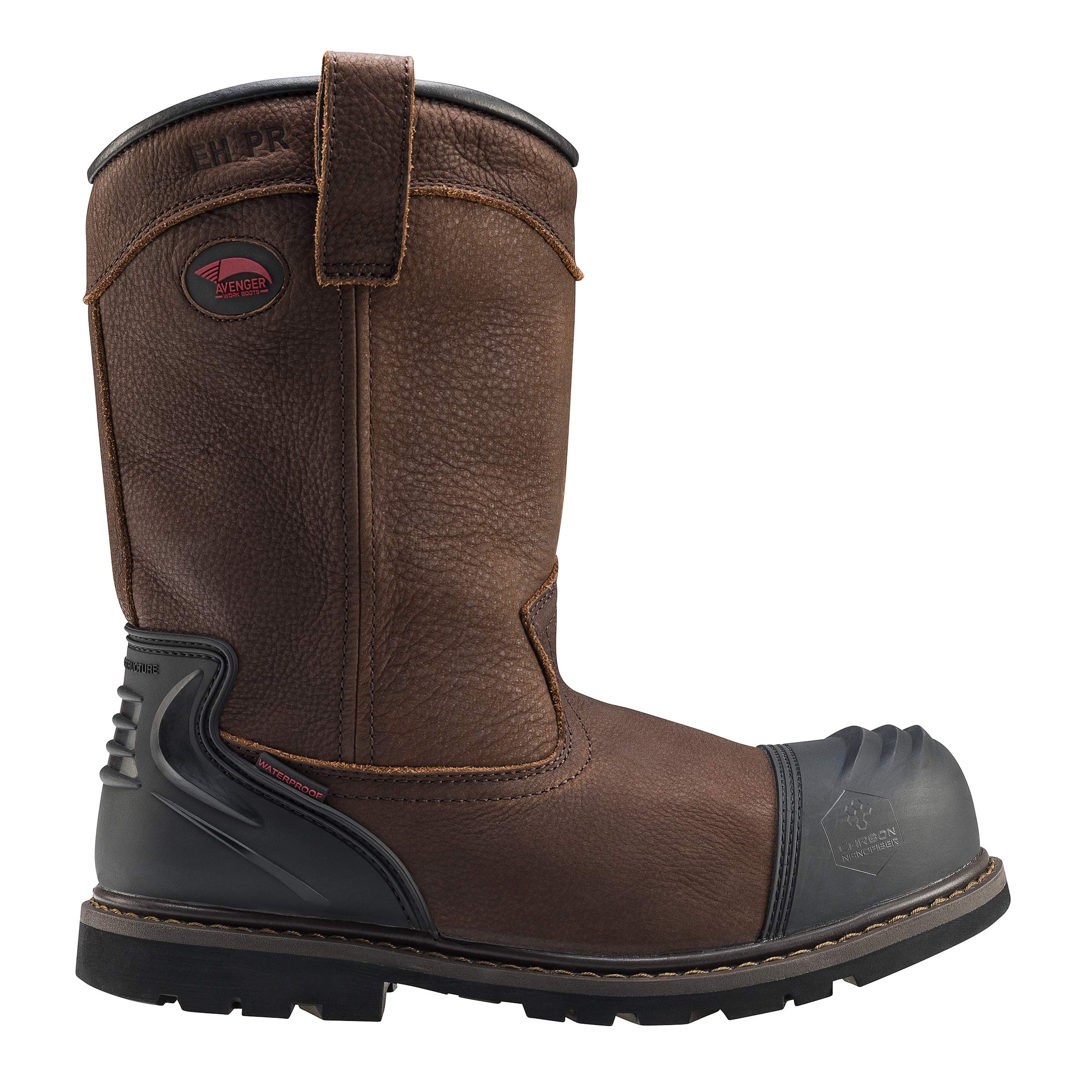 Avenger A7876 Men's Carbon Toe EH PR Waterproof Wellington Work Boots - Safety Work Shoes for Construction, Oil Rig & Outdoor Jobs (Size 16 M) | Slip Resistant & Electrical Hazard Protection for Industrial Workers