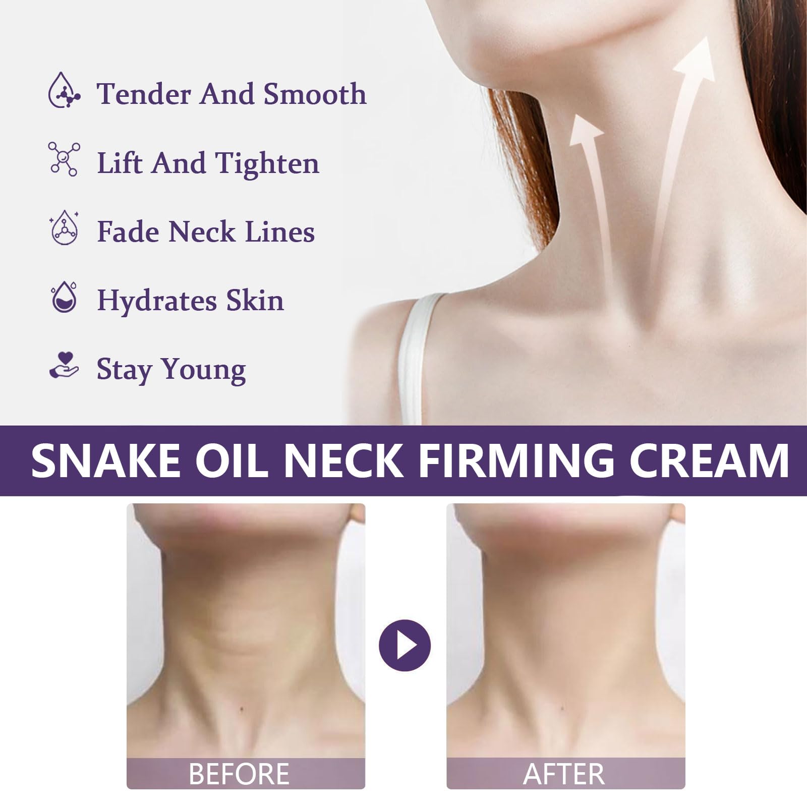 Samuwak Neck Firming Stick - Tighten & Lift with Snake Oil & Jojoba - for Sagging Skin Care - 2PCS - Perfect for Daily Anti-Aging Routine