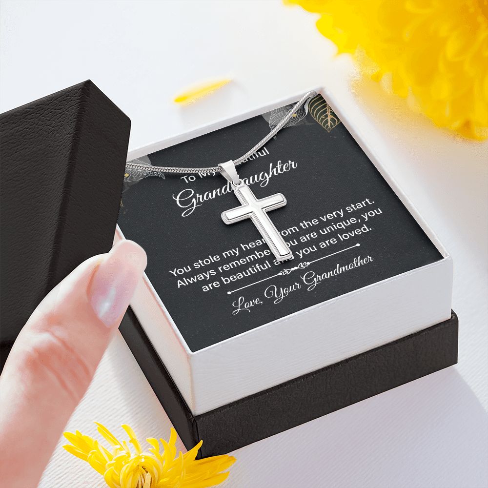 Stainless Steel Cross Necklace - Thoughtful Gift for Granddaughter from Grandmother | Perfect for Birthdays, Baptisms & Special Occasions