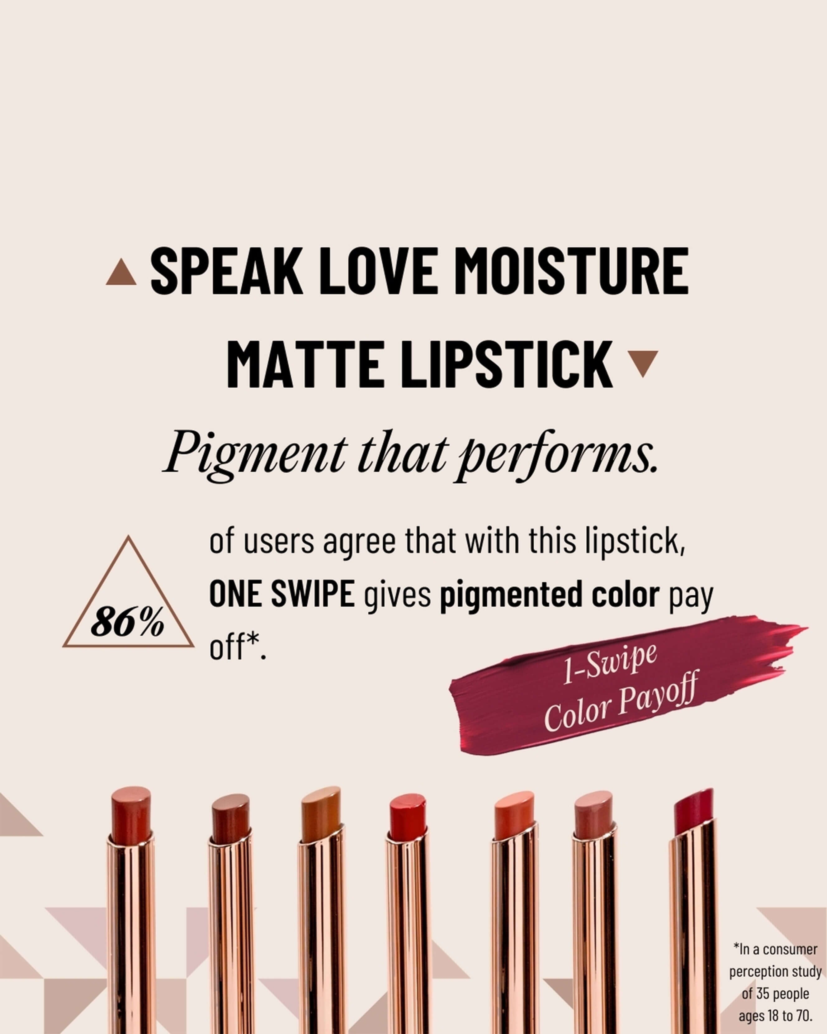 Speak Love Moisture Matte Lipstick - Long-Lasting Hydrating Lip Color for Women | Perfect for Date Night, Parties & Everyday Wear