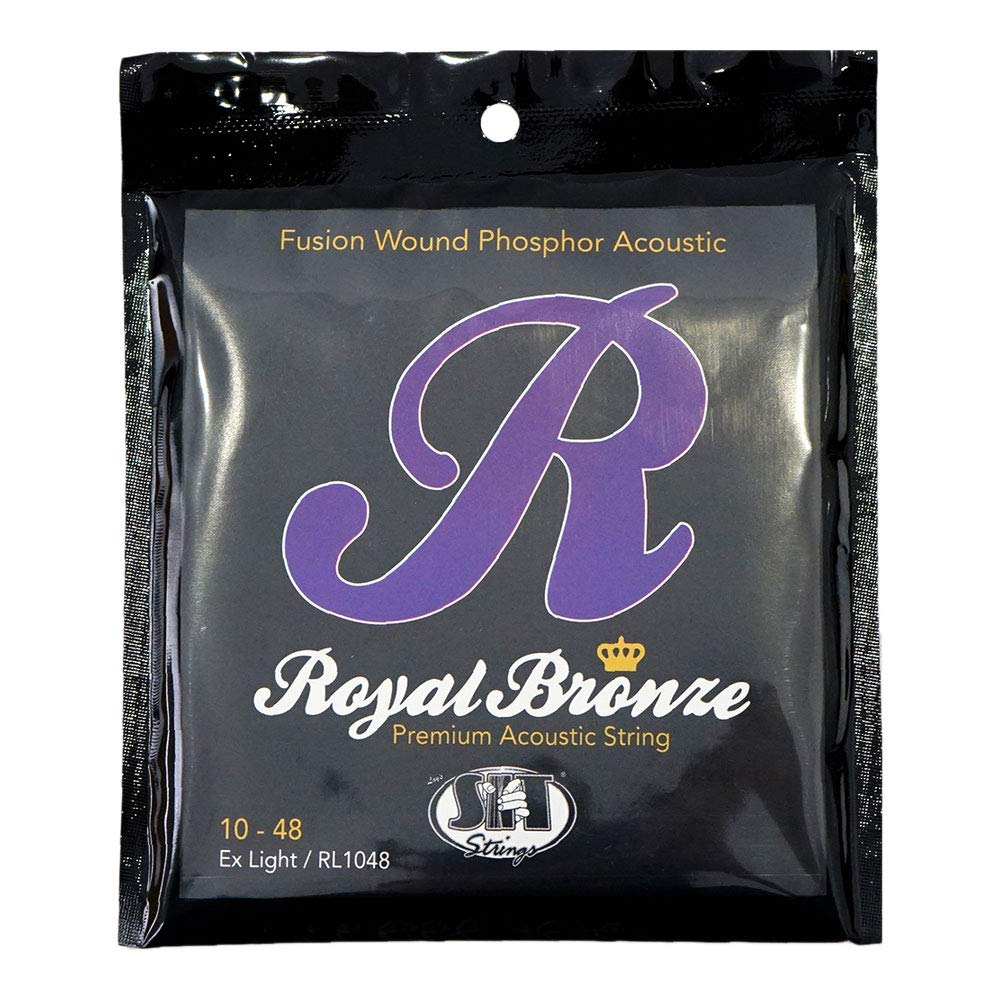 SIT Strings Acoustic Guitar Strings Royal Bronze Extra Light .010-.048 Gauge (RL1048) - Bright & Warm Tone for Folk, Country & Fingerstyle Playing