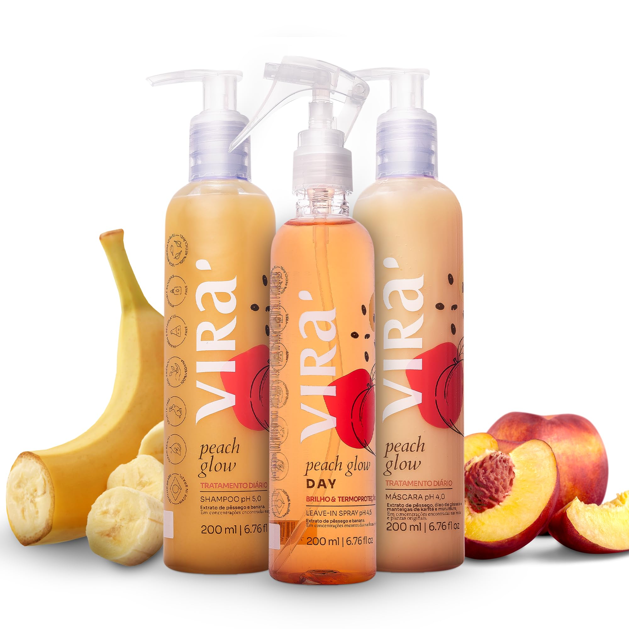 Brazilian Shampoo and Conditioner Set for Dry Damaged Hair - Deep Moisturizing Hair Mask & Leave-In Treatment Kit - Anti Frizz Repair for Shiny Soft Hair - 3 x 6.76 fl oz - Perfect for Daily Hair Care & Salon-Quality Results at Home