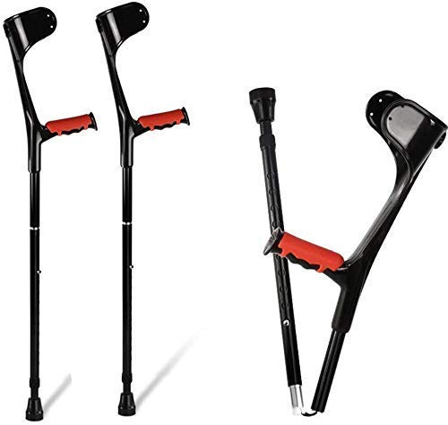 Adjustable Folding Cane Crutch for Adults - Lightweight Aluminum Alloy Underarm Support with Cuff Arm - Portable Medical Walking Aid for Injury Recovery & Mobility Assistance (Red, Size 1) - Ideal for Post-Surgery, Elderly Support & Temporary Mobility Needs