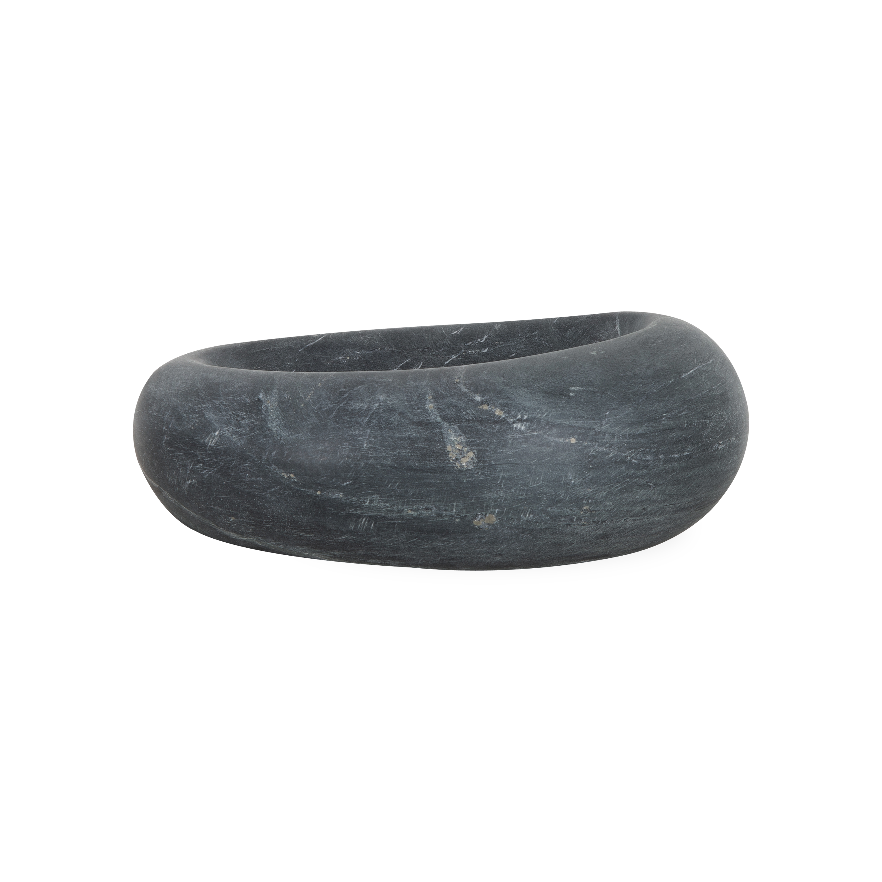 Lagoon Marble Bowl - Handcrafted Natural Stone Serving Bowl for Fruit, Salad, Decor | Perfect for Kitchen, Dining Table, Wedding Centerpiece