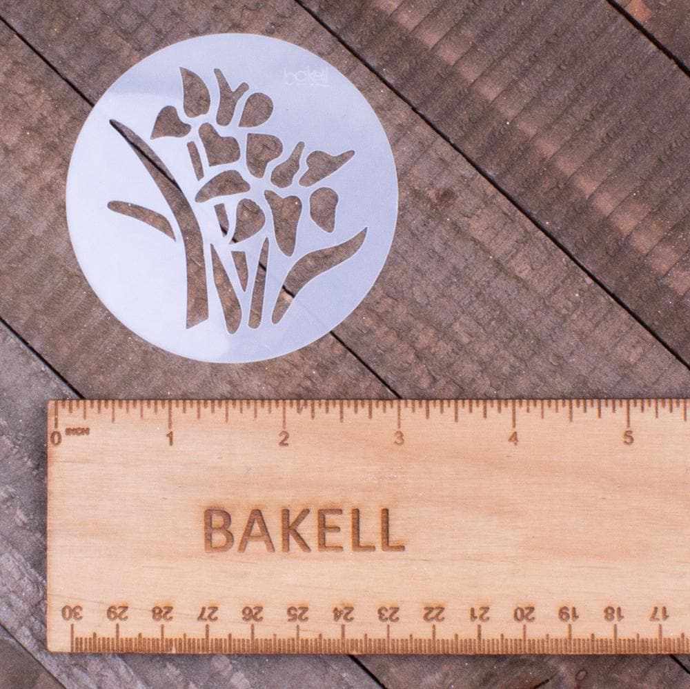 4-Piece Floral Round Flower Stencil Set (3x3 Inch) | Bakell® for Cake Decorating, DIY Crafts, and Scrapbooking
