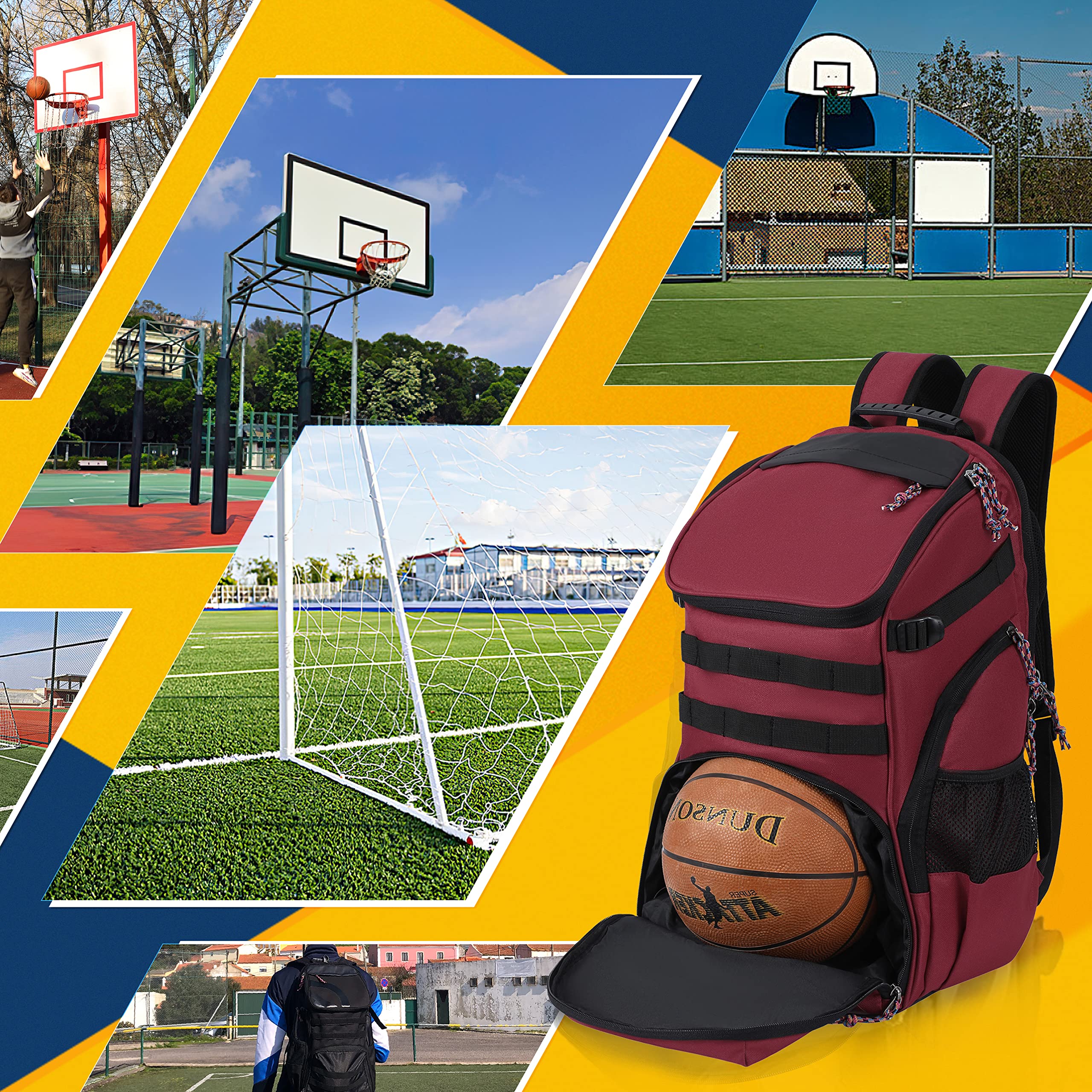 **Best Basketball Backpack for Men & Women – Sports Gym Bag with Shoe Compartment & Ball Holder – Perfect for Basketball, Soccer, Training & Travel**