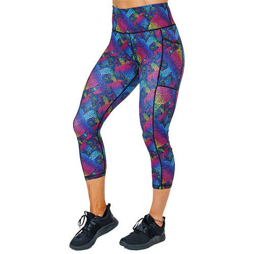 Rainbow Turtle Print Yoga Leggings for Women - High Waisted Stretchy Workout Pants - Perfect for Yoga, Running & Casual Wear