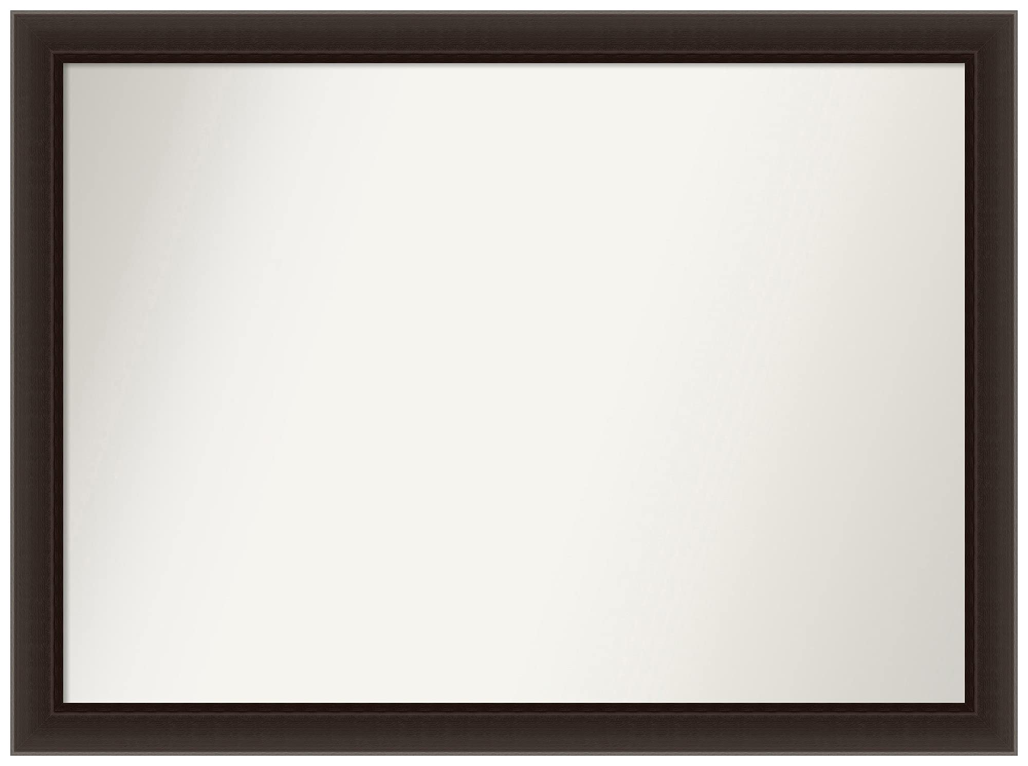 Amanti Art Non-Beveled Custom Wall Mirror - 28.5x38.5 Inch Romano Espresso Narrow Frame - Bathroom & Living Room Decor - Brown Wood Frame - Various Sizes Available