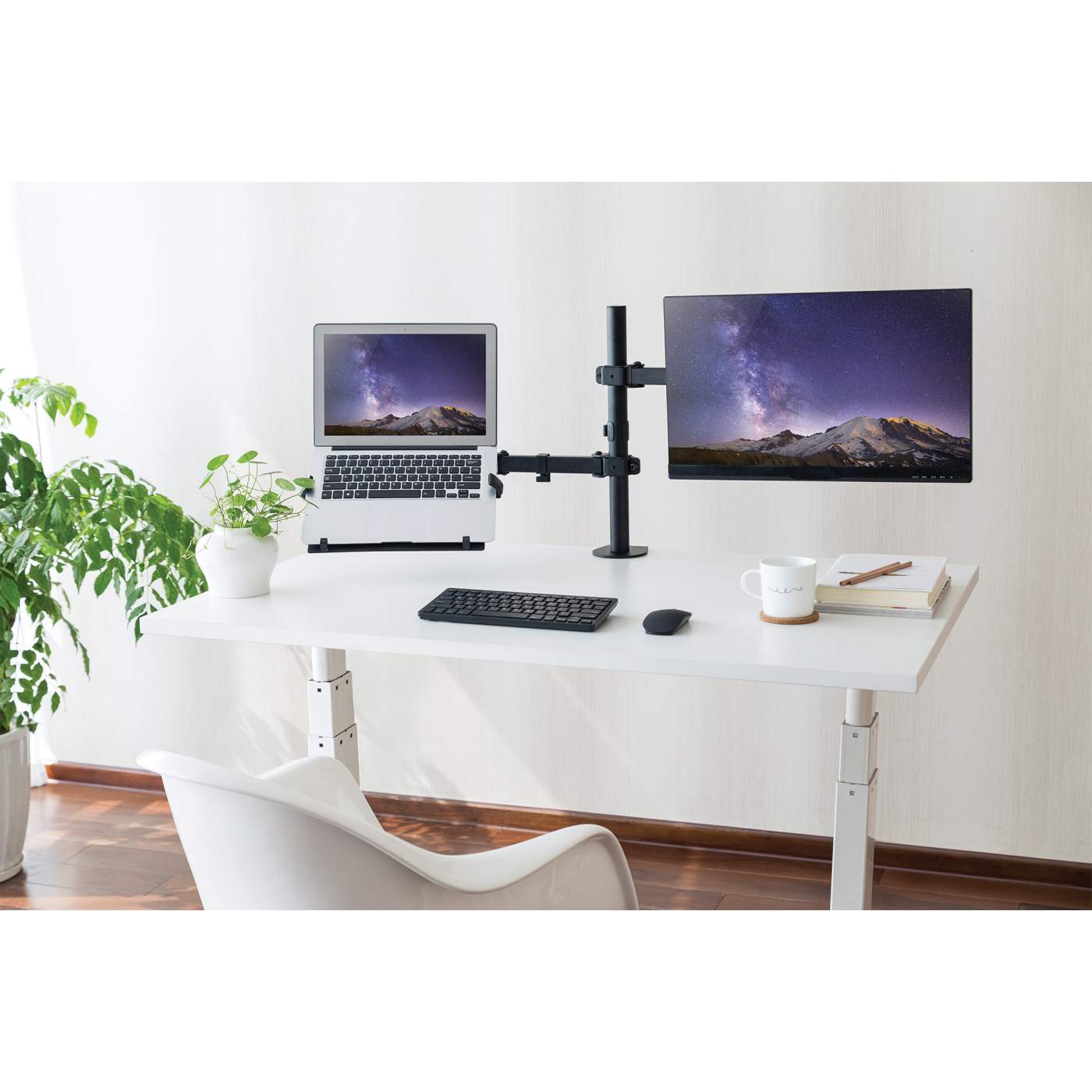 Universal Laptop VESA Mount Bracket - Adjustable Laptop Stand for Monitor Arm, Ergonomic Desk Setup for Home Office & Gaming Station