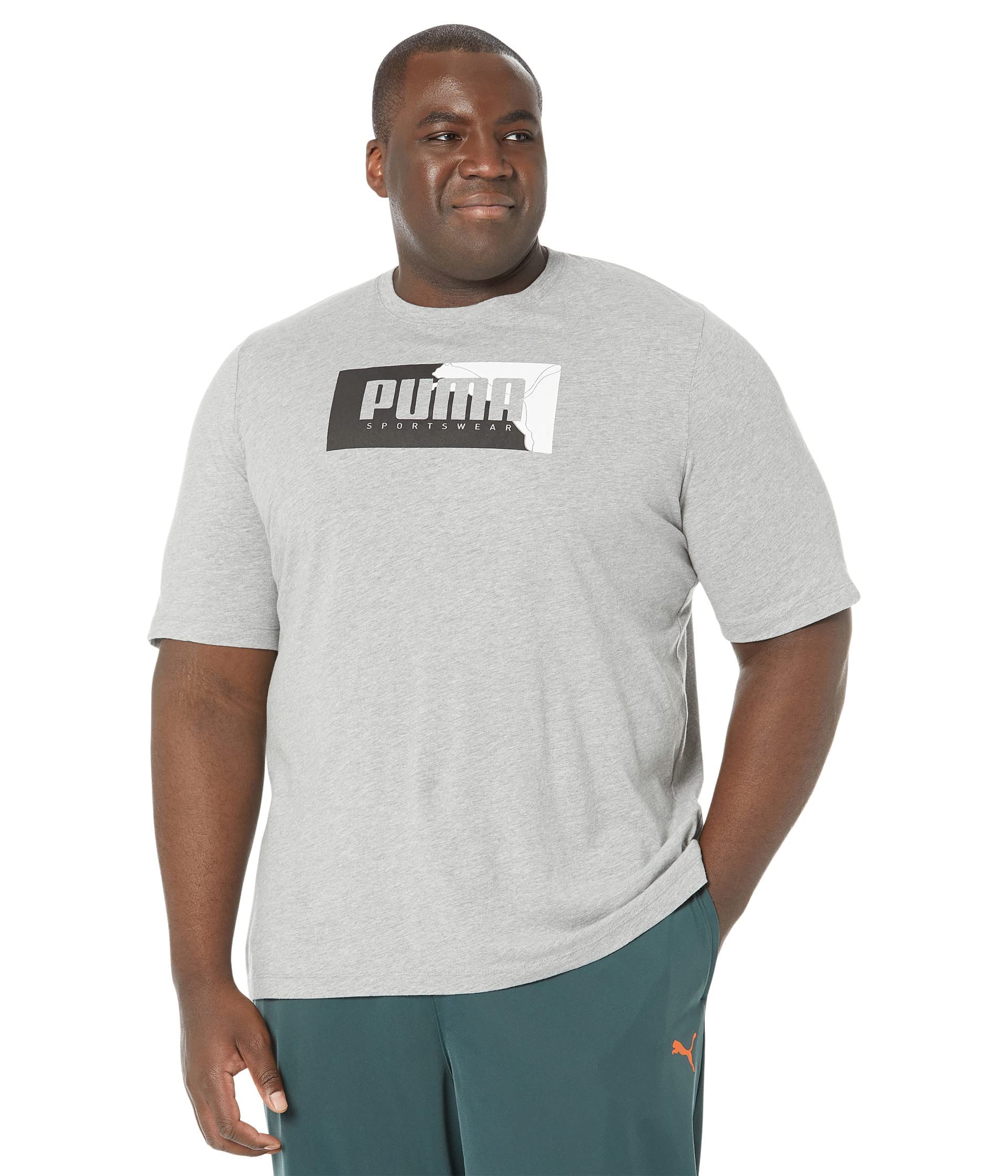 PUMA Big & Tall Box Graphic Tee - Men's Comfortable Oversized Cotton T-Shirt for Casual Wear & Street Style