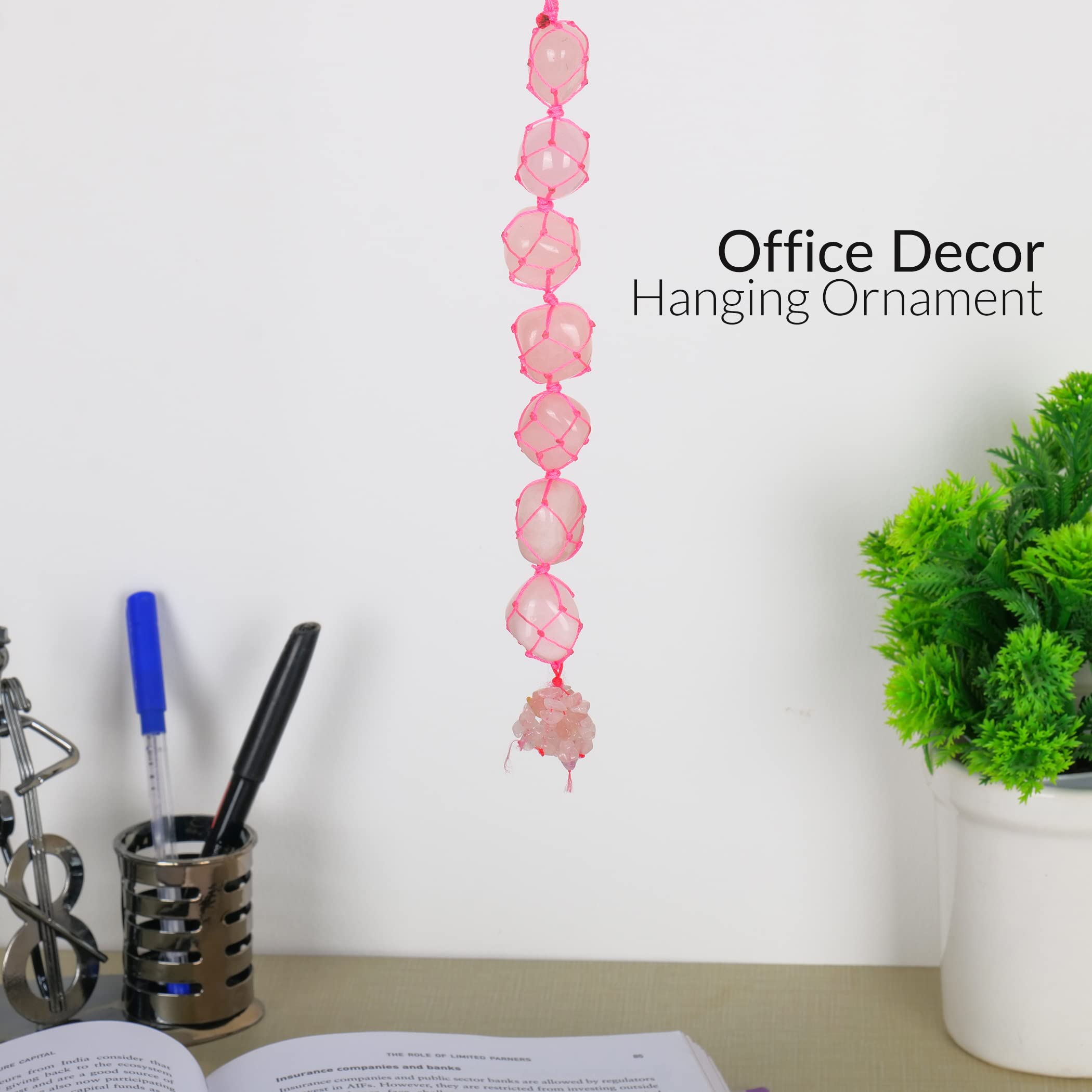 Rose Quartz Crystal Car Charm - Feng Shui Rearview Mirror Hanging for Positive Energy & Protection | Spiritual Decor & Car Accessory for Safe Travel & Good Vibes | Meditation, Stress Relief & Harmonious Energy | Perfect for Daily Commute, Road Trips & Yoga Lovers | Enhance Vehicle Atmosphere & Create Peaceful Driving Environment | Ideal for Energy Healing, Feng Shui Home Decor & Mindful Driving