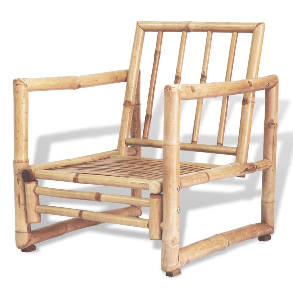 2-Piece Patio Chairs Set with Cushions & Pillows - Weather-Resistant Bamboo Outdoor Furniture for Garden, Deck, Balcony, Backyard & Poolside - Perfect for Relaxing, Entertaining & Sunbathing