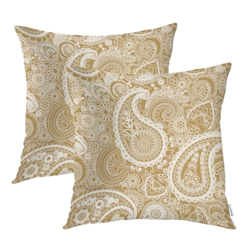Ethnic Paisley Gold Beige