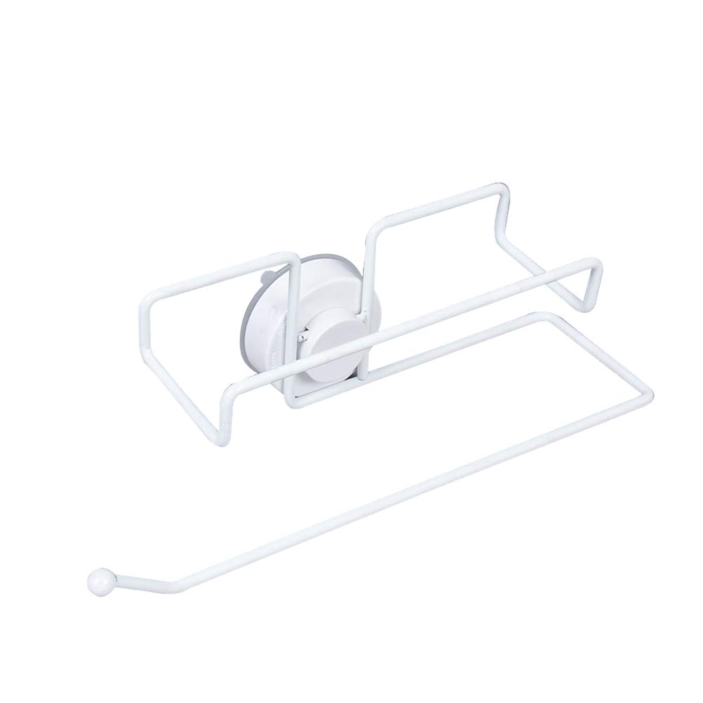 **Strong Suction Cup Paper Towel Holder - No Nail, Seamless Kitchen Roll Rack for Countertop or Cabinet (White) - Perfect for Small Spaces, Apartments & RVs**