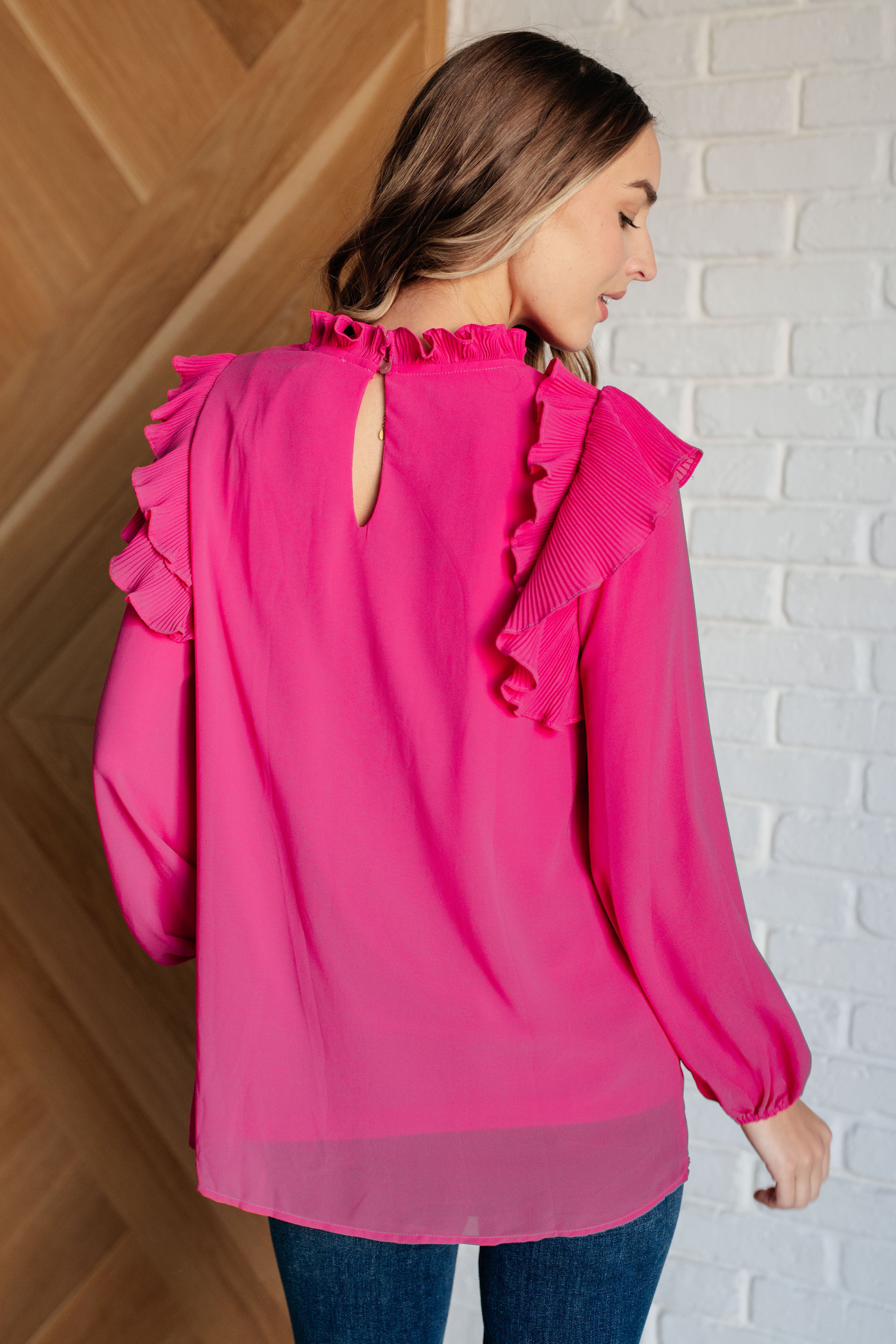 My Good Graces Ruffled Top - Women's Floral Ruffle Blouse for Casual & Party Wear | Perfect for Date Nights, Office & Special Occasions