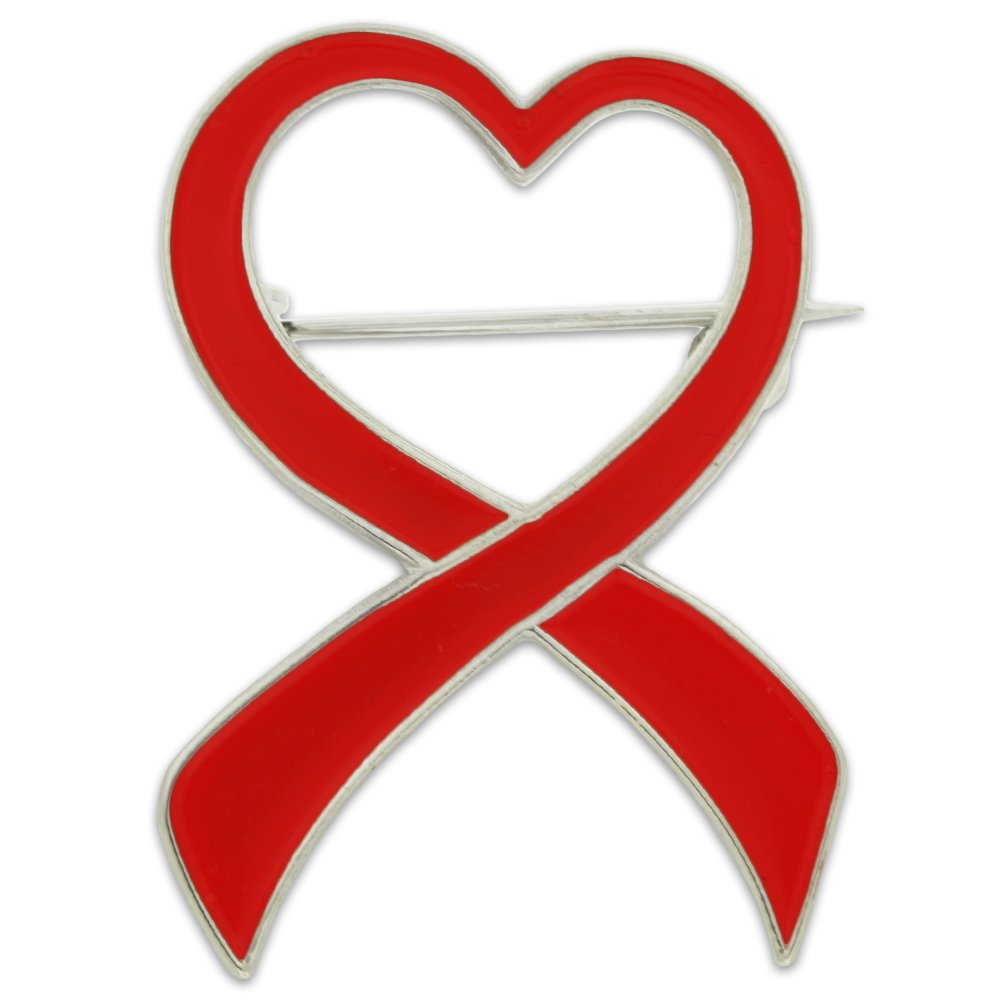 Red Heart Awareness Ribbon Enamel Brooch Pin - Breast Cancer Support Lapel Pin for Women & Men - Perfect for Charity Events, Fundraisers & Awareness Campaigns