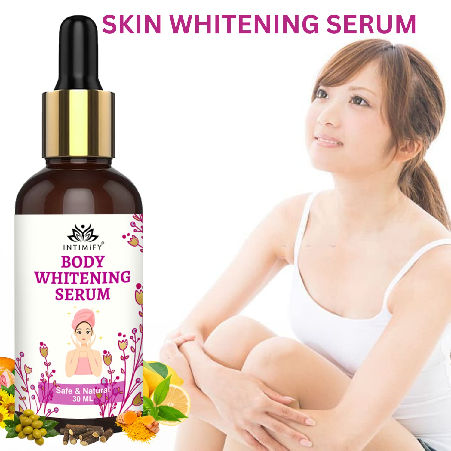 INTIMIFY Skin Brightening & Whitening Serum for Underarms, Face, Knees, Elbows - 30ml Body Lightening Treatment for Women & Men - Perfect for Dark Spot Correction & Even Skin Tone - Daily Skincare & Pre-Event Prep