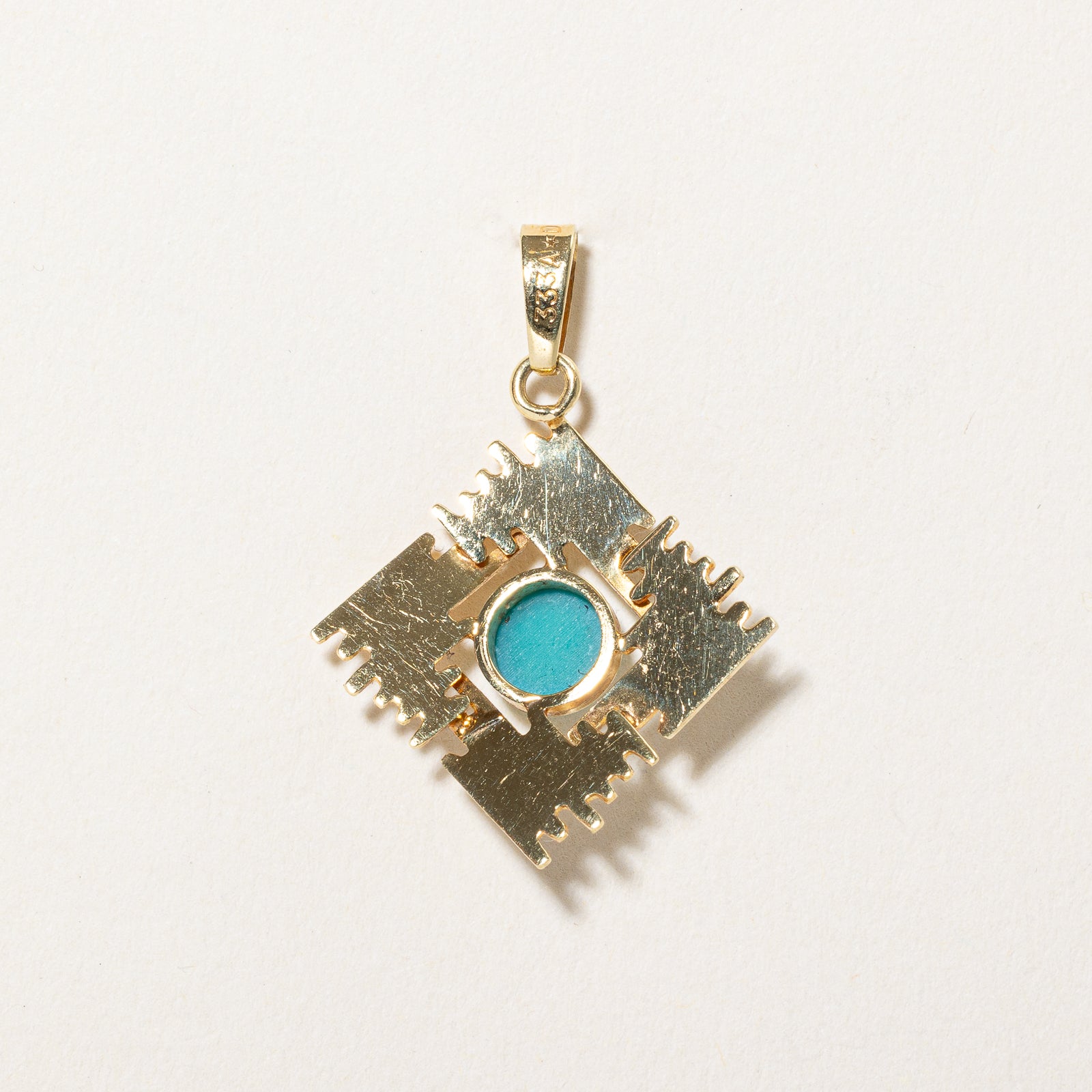 0.70ct Turquoise Abstract Pendant Necklace - Handmade Bohemian Jewelry for Women - Perfect for Boho Chic Outfits & Special Occasions