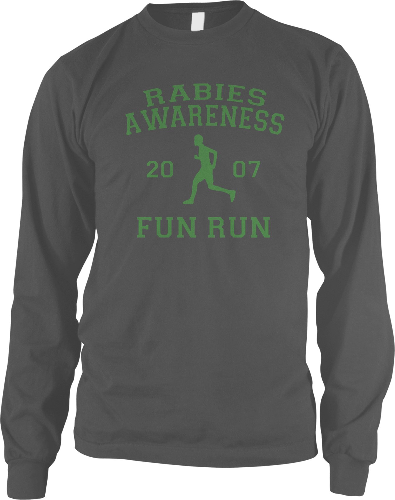 Amdesco Men's The Office TV Show Rabies Awareness Fun Run 2007 Vintage Long Sleeve T-Shirt - Casual Wear, Fan Gift & Pop Culture Apparel for Office Lovers
