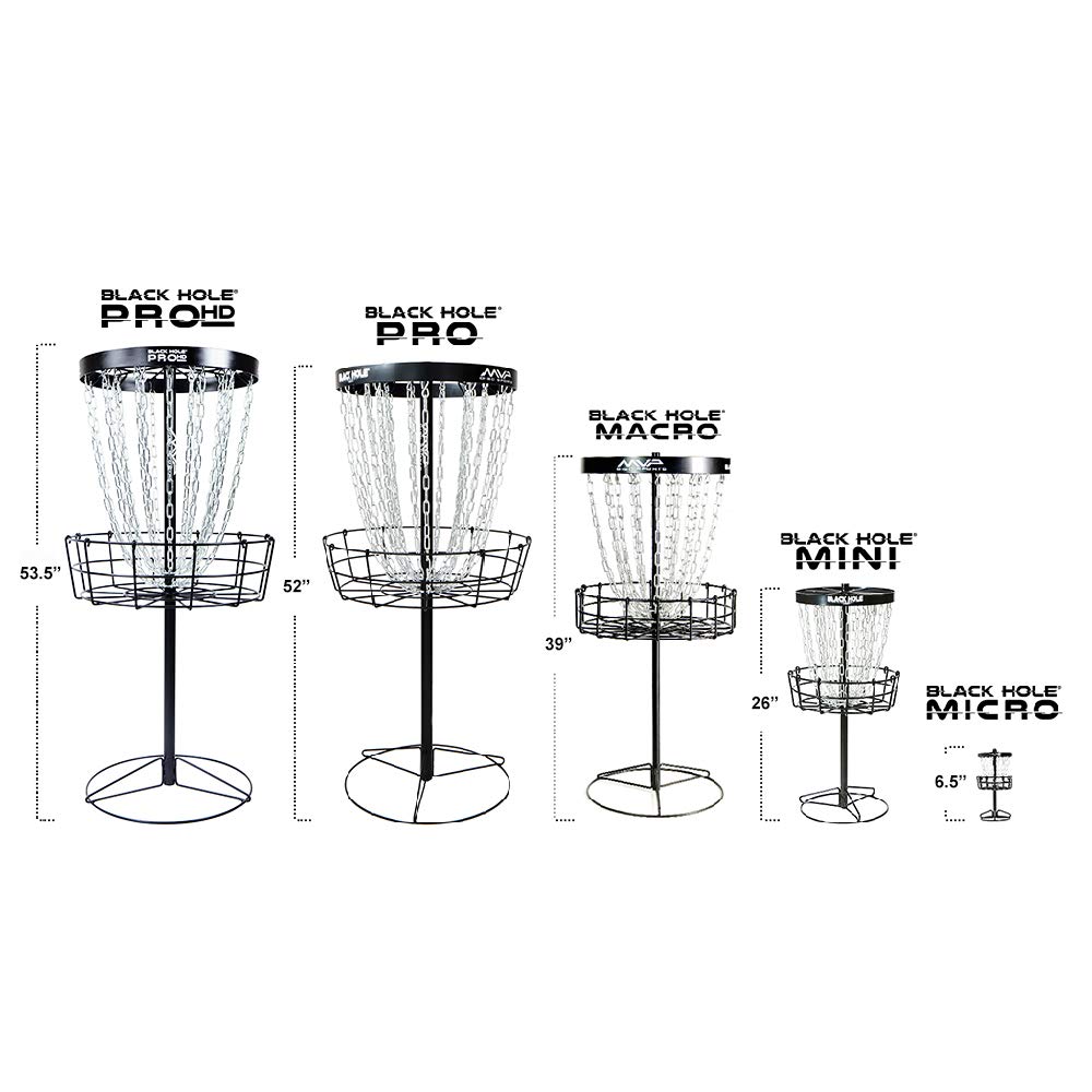 MVP Black Hole Pro HD 24-Chain Portable Disc Golf Basket Target - Professional Practice & Backyard Training Equipment for Disc Golf Players