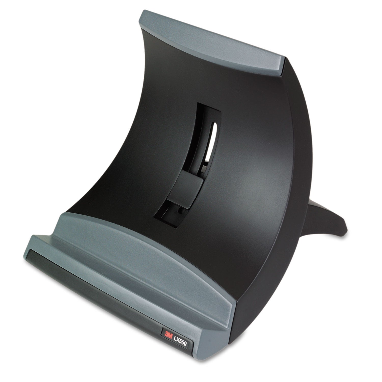 3M™ Vertical Laptop Stand with Cable Management - 9 x 12 x 6.5-9.5 Inches, Black/Charcoal Gray - Holds Up to 20 lbs - Perfect for Home Office, Workspace & Desk Organization