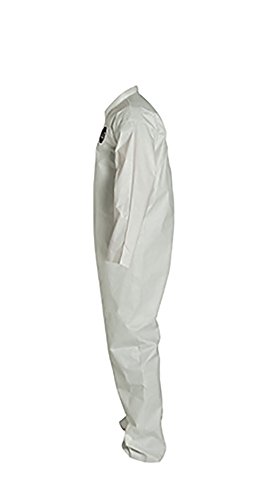 DuPont ProShield 60 NG120S Disposable Protective Coverall with Open Cuff - White, Large (Pack of 25) | Chemical Resistant Workwear for Medical, Industrial & Laboratory Safety Use