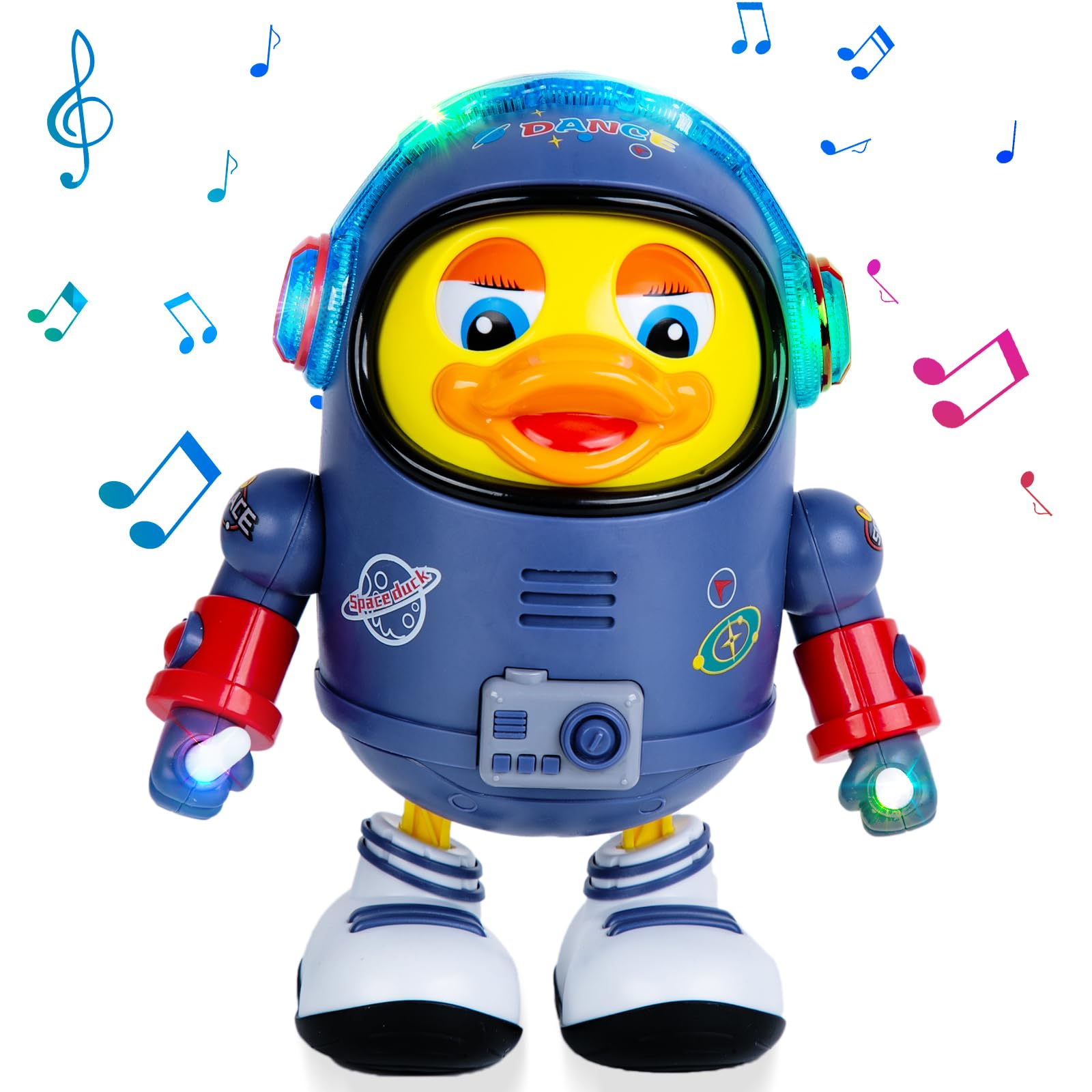 Berry President Electric Space Duck - Interactive Light & Sound Toy with Walking & Dancing Moves for Toddlers | Fun Learning & Playtime Gift for Kids