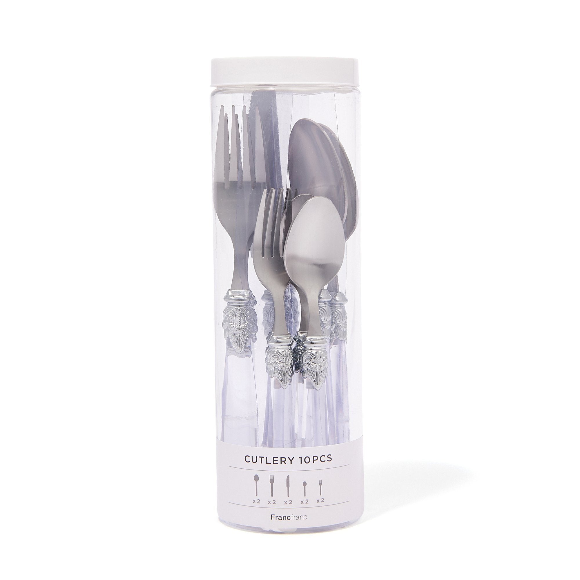 10-Piece Clear Plastic Cutlery Set - Disposable Knives, Forks & Spoons for Parties, Picnics & Outdoor Events