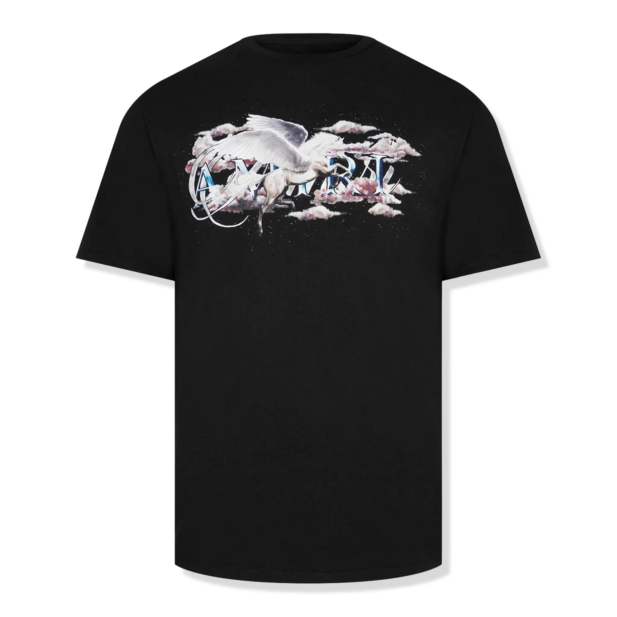 Amiri Pegasus Script Logo Black T-Shirt for Men - Stylish Graphic Tee for Casual Wear & Street Fashion