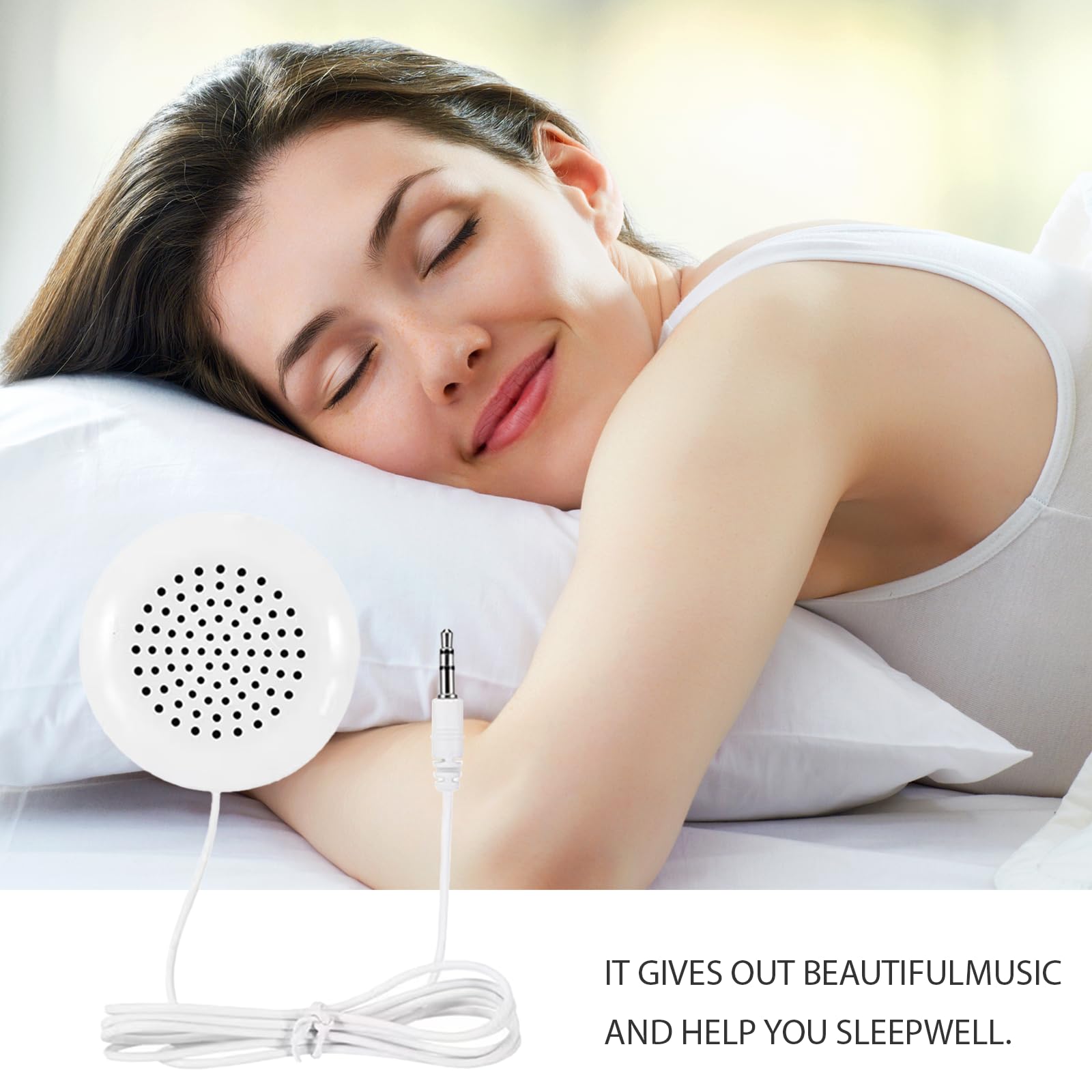 5pcs Under Pillow Speakers for Sleeping - 3.5mm Mini Stereo Headphones for MP3, Phone, CD Player - Perfect for Bedtime Relaxation, Meditation & White Noise Therapy