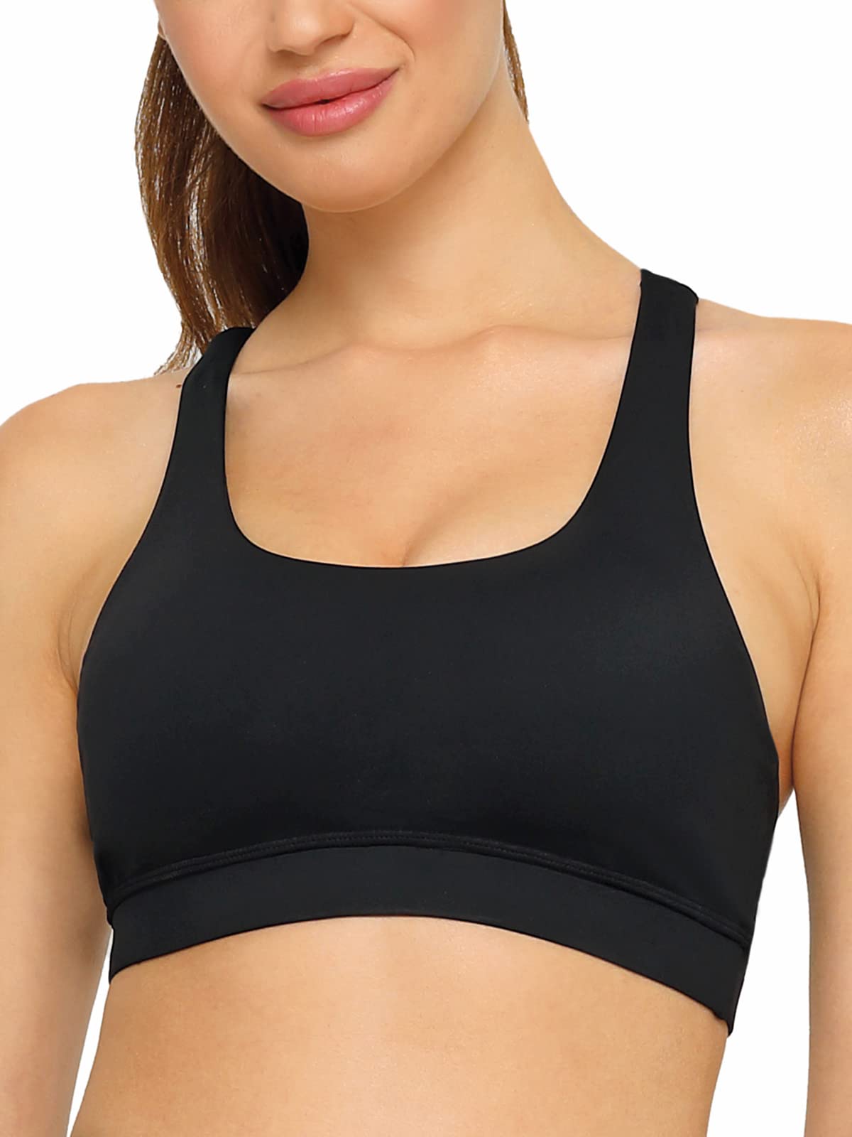 Ocean Blues Women's Cross Back Removable Cups Yoga Sports Bra - High Support Workout Top for Gym, Running & Yoga | Comfortable & Breathable Activewear