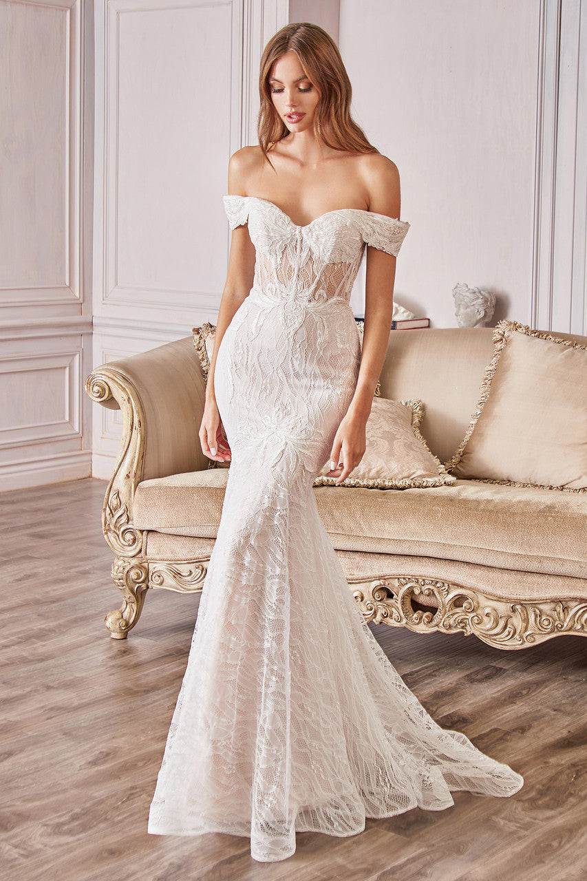 Elegant Jolie Gown in Off White by Andrea & Leo - Perfect for Weddings, Prom & Formal Events