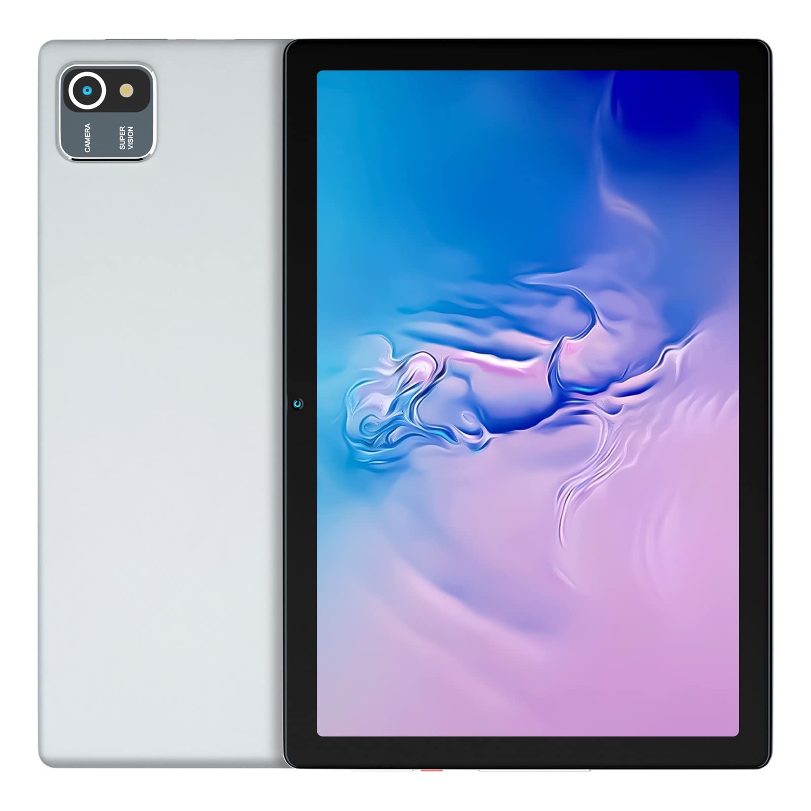 Fullant 10 Inch Android Tablet with Dual Camera, Quad-Core Processor, 32GB ROM (Expandable to 128GB), 6000mAh Battery, HD Touchscreen - Silver | Perfect for Work, Study, Streaming & Gaming