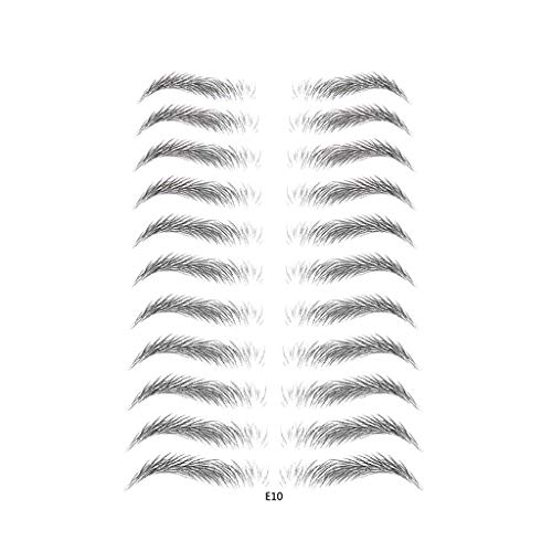 4D Waterproof Eyebrow Tattoo Stickers - 22 Pairs of Natural Hair-Like Temporary Brow Tattoos for Women & Men (Black) | Long-Lasting Peel-Off Transfer | Perfect for Daily Makeup, Cosplay & Special Events