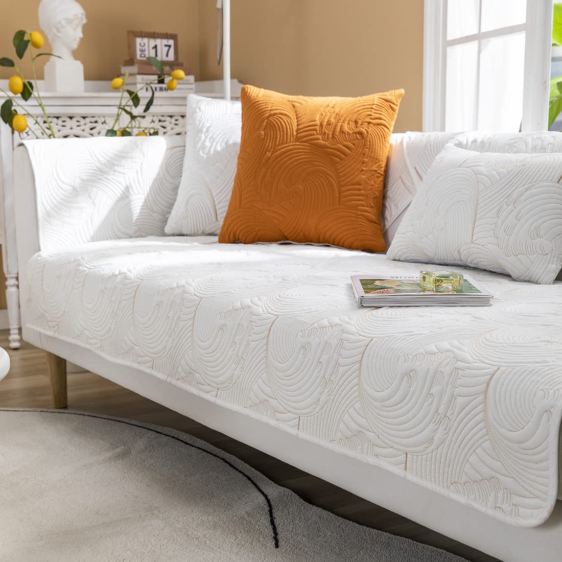 VCTOPS Quilted Cotton Non-Slip Sofa Cover - 36