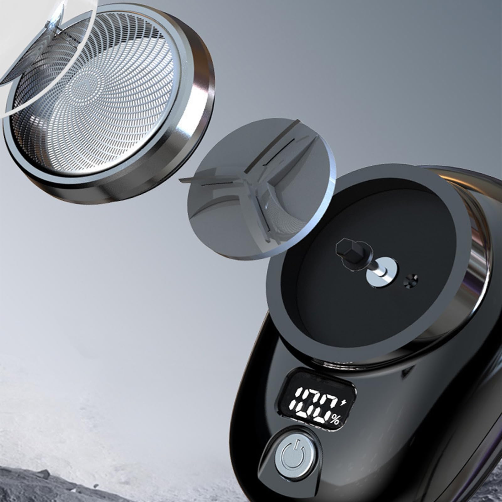 Pyrinov Electric Razor for Men - 2025 New 4D Rotary Shaver with LCD Display, Rechargeable & Waterproof, Portable Travel Shaver, Black - Perfect for Home, Office & Travel Grooming
