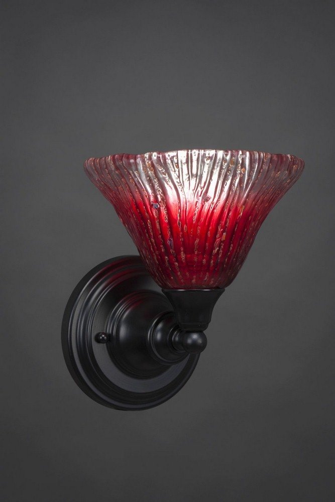 Toltec Lighting 1 Light Matte Black Wall Sconce (40-MB-756) - Perfect for Bedroom, Hallway & Living Room Wall Decor