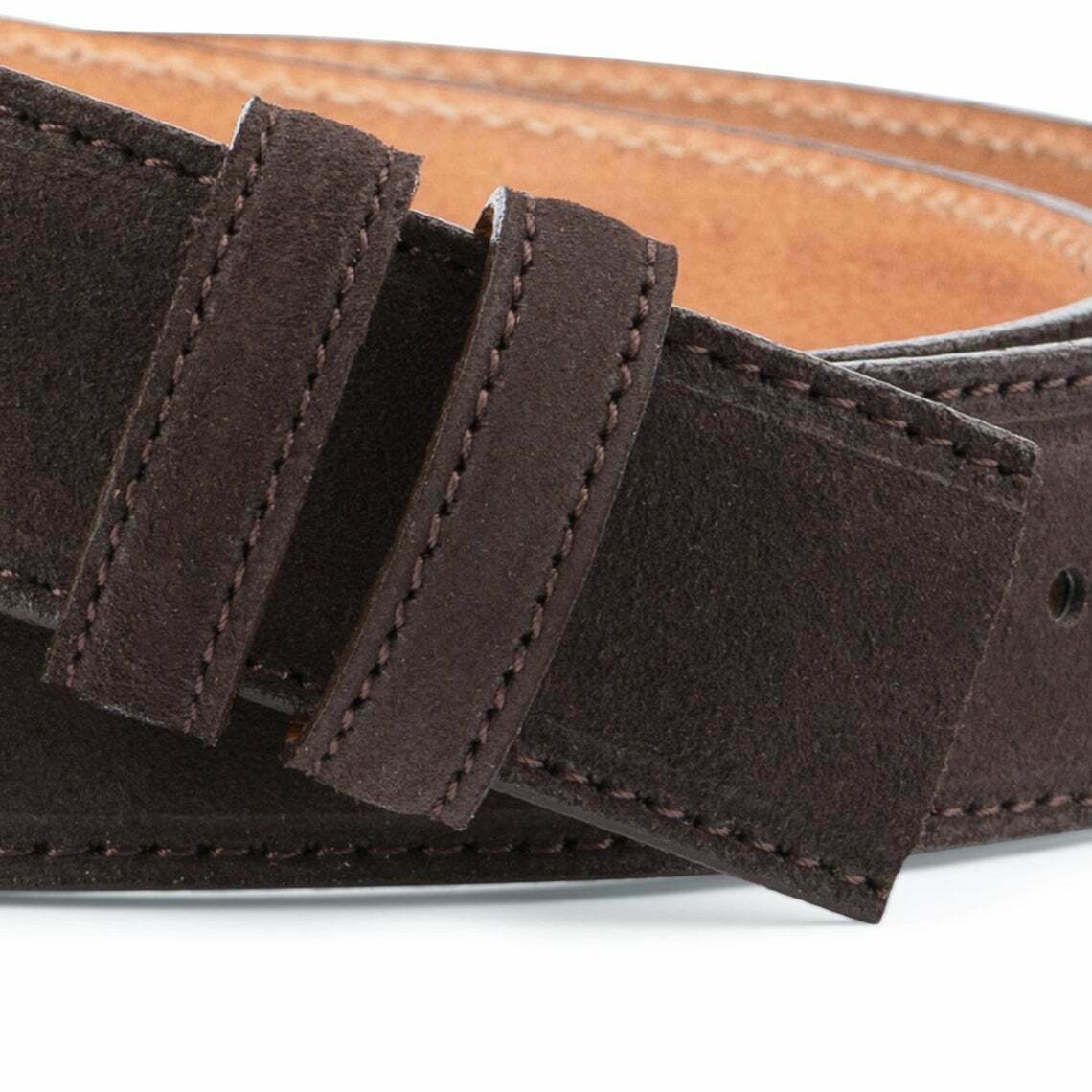 Dark Brown Suede Leather Belt Strap for Cartier 35mm Buckles - Premium Men's Dress Belt for Business & Casual Wear