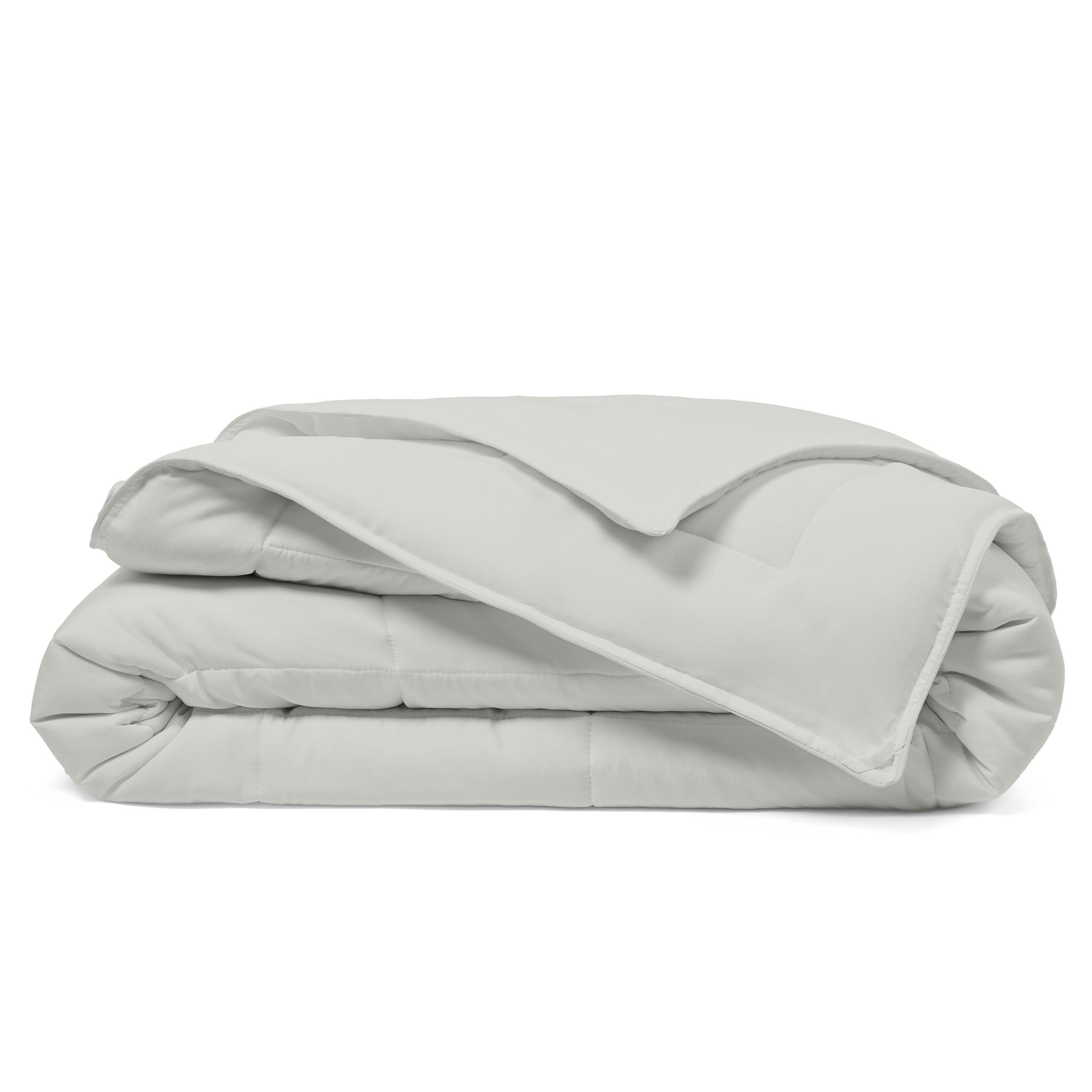 Luxury Down Alternative Comforter - Bamboo Rayon Blend - All Season Bedding - Box Stitch & Duvet Loops - Full/Queen Size Silver - Perfect for Master Bedroom, Guest Room & Cozy Nights
