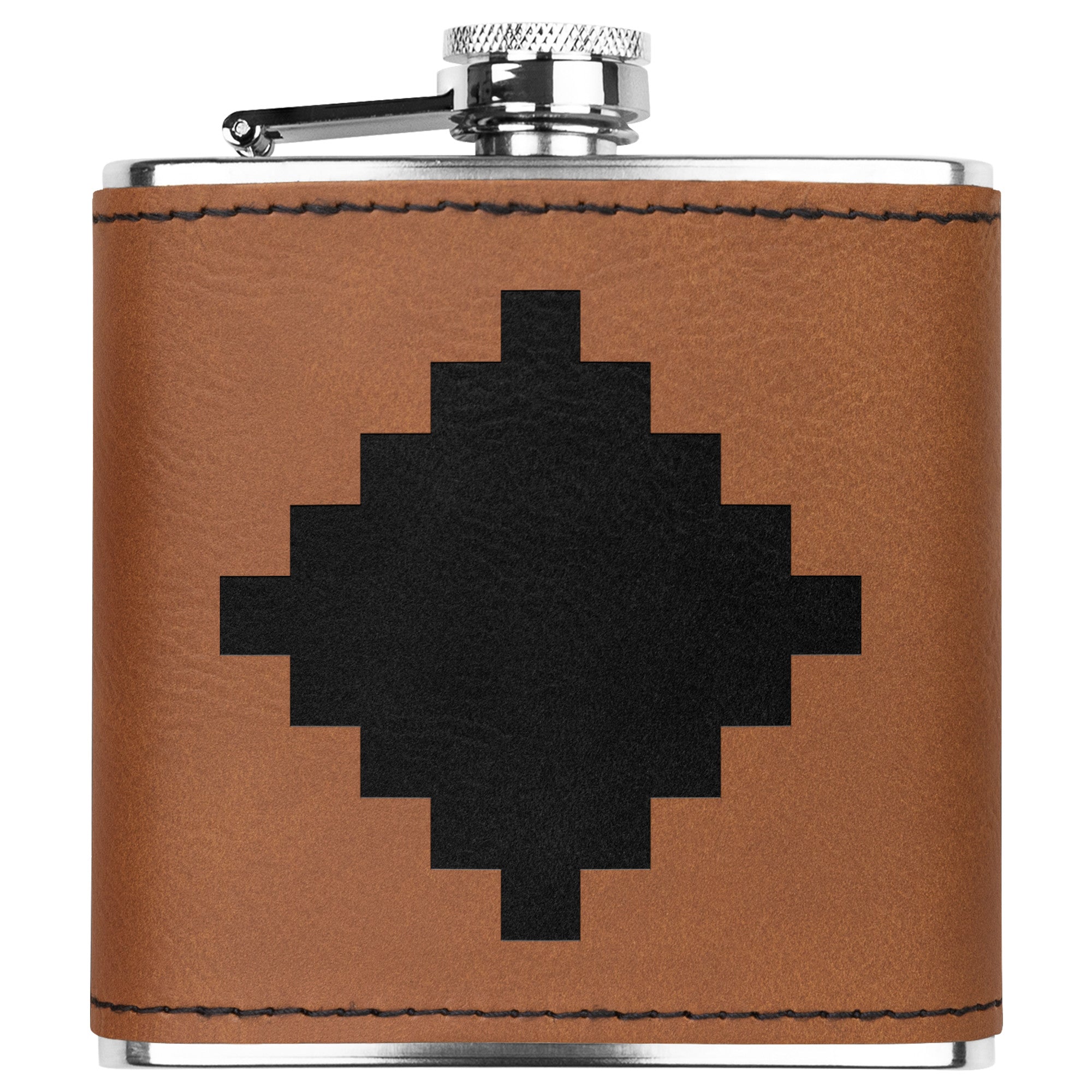 Authentic Southwestern Leather Flask with Western Metal Accents - Perfect for Cowboy Themed Parties, Outdoor Adventures, and Western Decor