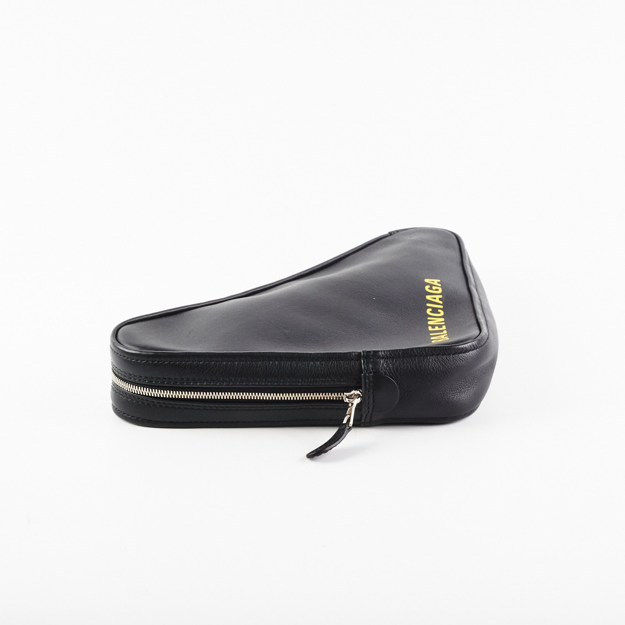 Balenciaga Triangle Zip Clutch Bag for Women - Genuine Leather Crossbody Purse with Gold-Tone Hardware, Perfect for Evening Parties, Date Nights & Travel Accessories