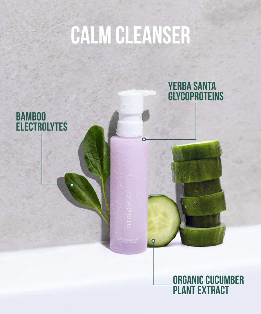 Fitglow Beauty Calm Cleanser - Gentle Face Wash for Sensitive Skin | Soothes & Hydrates | Perfect for Daily Skincare Routine & Post-Workout Refresh