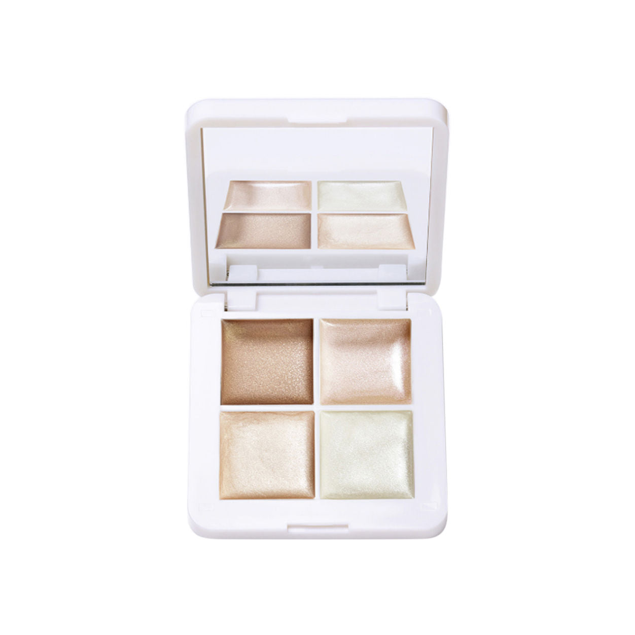 Living Luminizer Glow Quad Mini - 4-in-1 Highlighter Palette for Face & Eyes | Natural Glow Makeup for Day & Night | Perfect for Contouring, Highlighting & Strobing