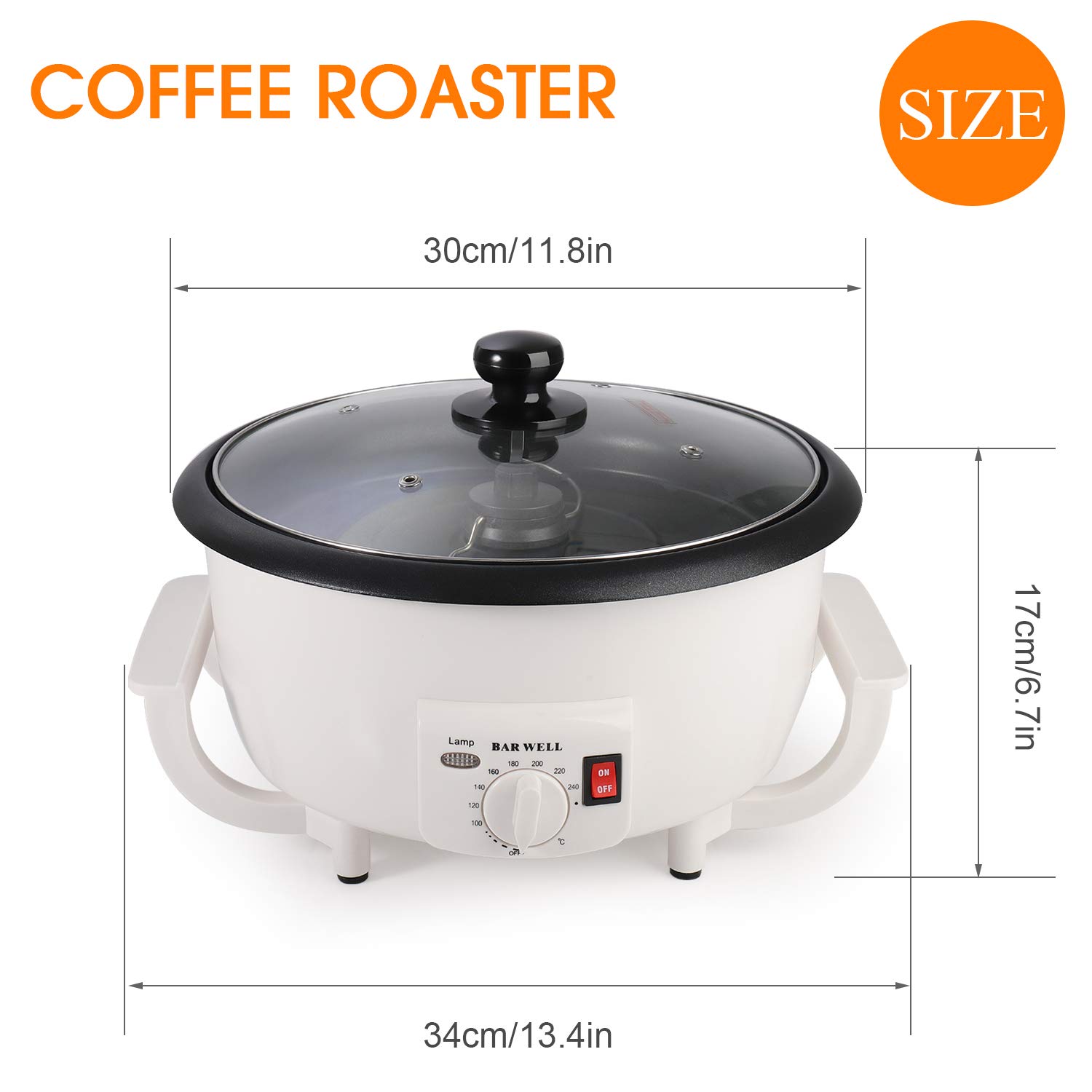 Premium 750g Home Coffee Bean Roaster Machine - 110V Electric Coffee Roaster with Non-Stick Coating for Fresh Artisan Roasts | Perfect for Home Baristas, Coffee Shops & Small Batch Roasting