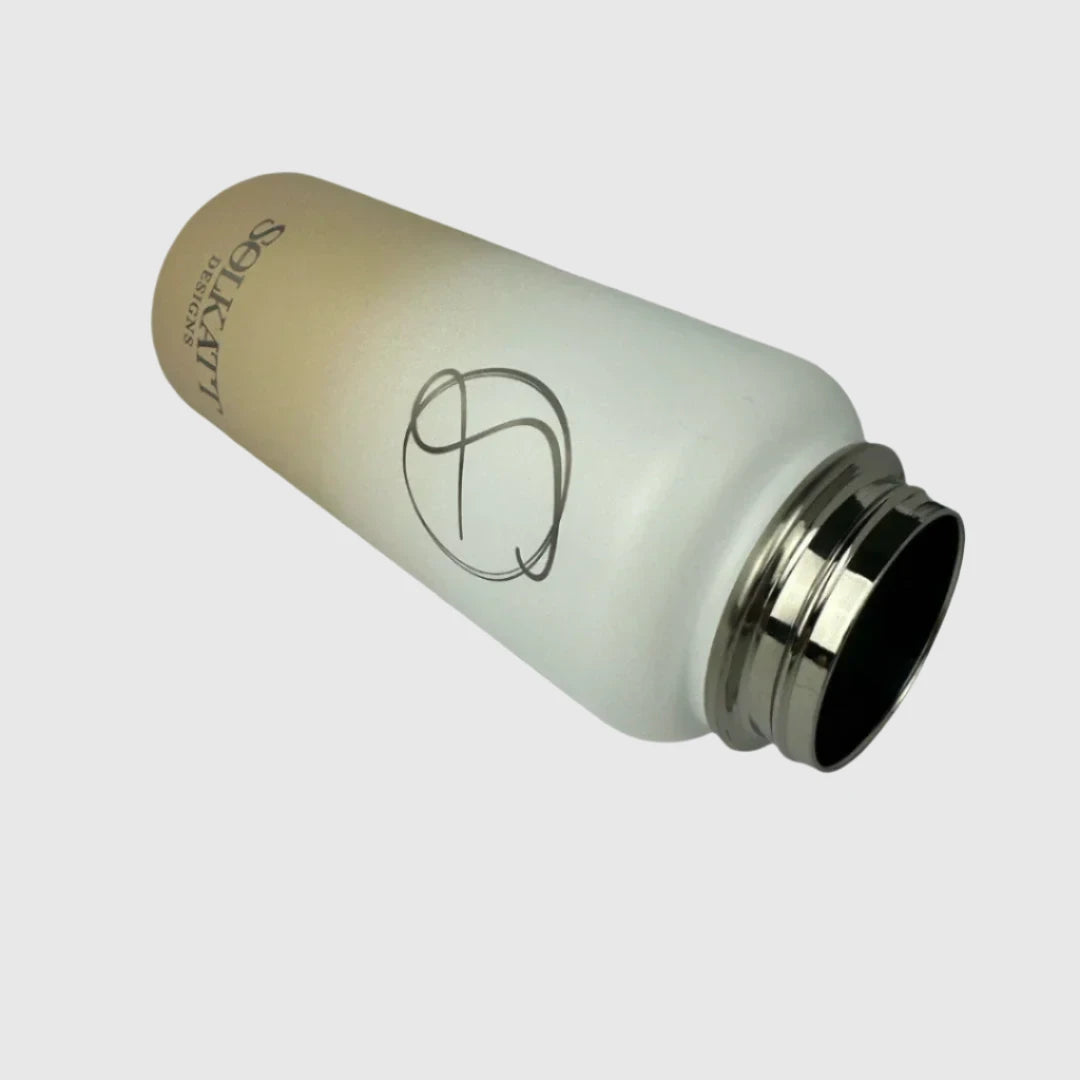 Pastel Beige Insulated Stainless Steel Water Bottle 32oz (950ml) - Keep Drinks Hot/Cold for Hours, Perfect for Hiking, Gym & Office Use