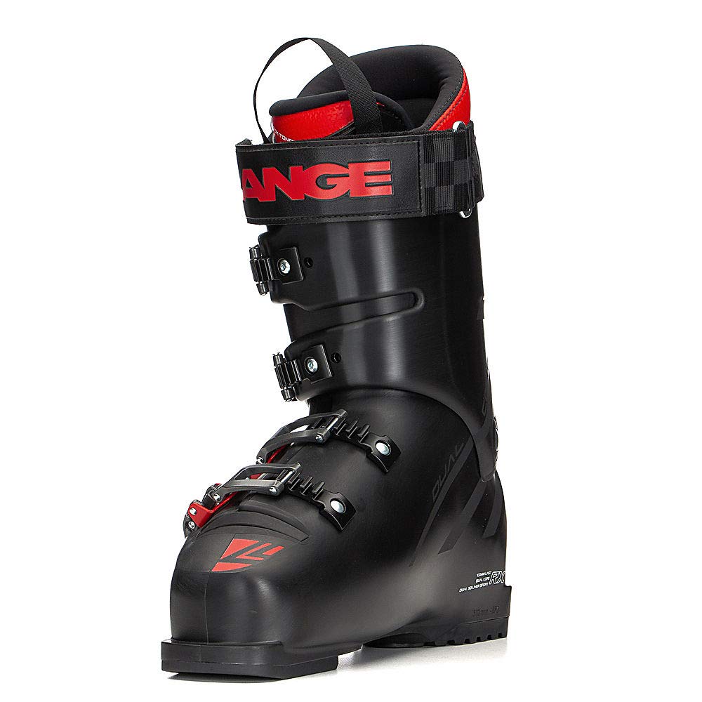Lange RX Ski Boots for Adults - Unisex Alpine Skiing Boots in Black/Red - Size 285 | Perfect for Downhill Skiing & Winter Sports