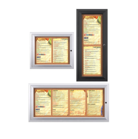8.5 x 14 Enclosed Indoor Menu Holders - Premium Portrait Menu Display Cases for Restaurants, Cafes & Hotels - Perfect for Tabletop, Counter & Wall Mounting