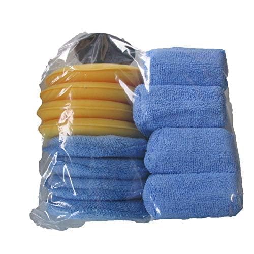 Premium Microfiber Car Wax Applicator Pads Set - 13-Piece Round & Rectangular Sponge Polishing Pads with Handles for Auto Detailing - Perfect for Car Waxing, Polishing & Detailing - Ideal for DIY Car Care & Professional Auto Detailing Services